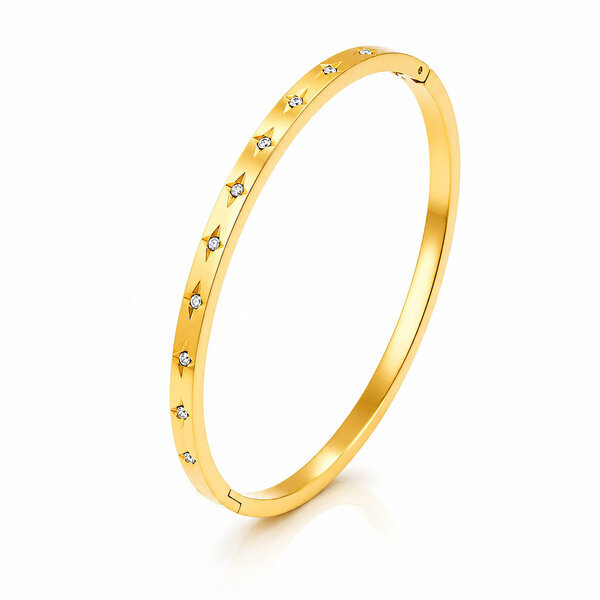 Bracelet, 18K Gold Plated Steel