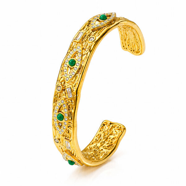 "Evil Eyes" Bracelet, 18K Gold Plated Steel