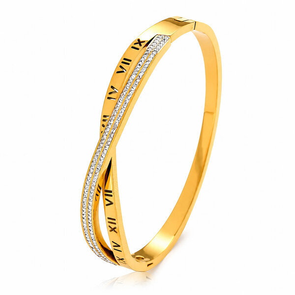 Bracelet, 18K Gold Plated Steel