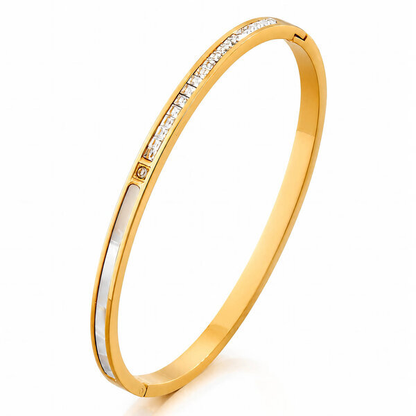 Bracelet, 18K Gold Plated Steel