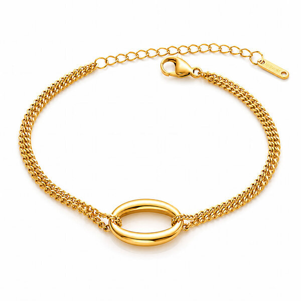 Bracelet, 18K Gold Plated Steel