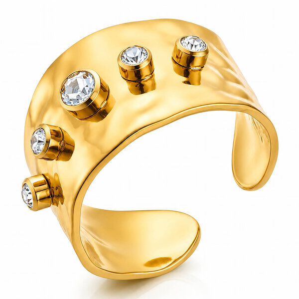 Ring, 18K Gold Plated Steel