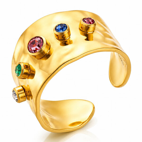 Ring, 18K Gold Plated Steel