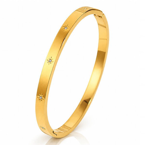 Bracelet, 18K Gold Plated Steel