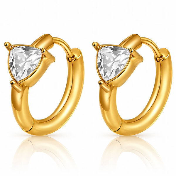 "Hearts" Earrings, 18K Gold Plated Steel