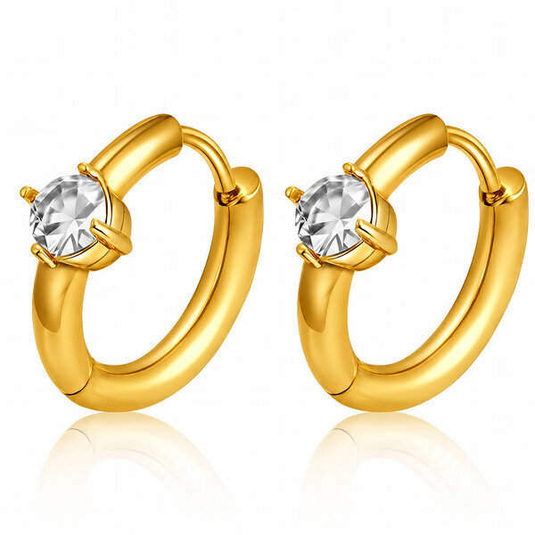 Earrings, 18K Gold Plated Steel