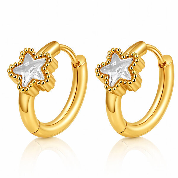 "Stars" Earrings, 18K Gold Plated Steel
