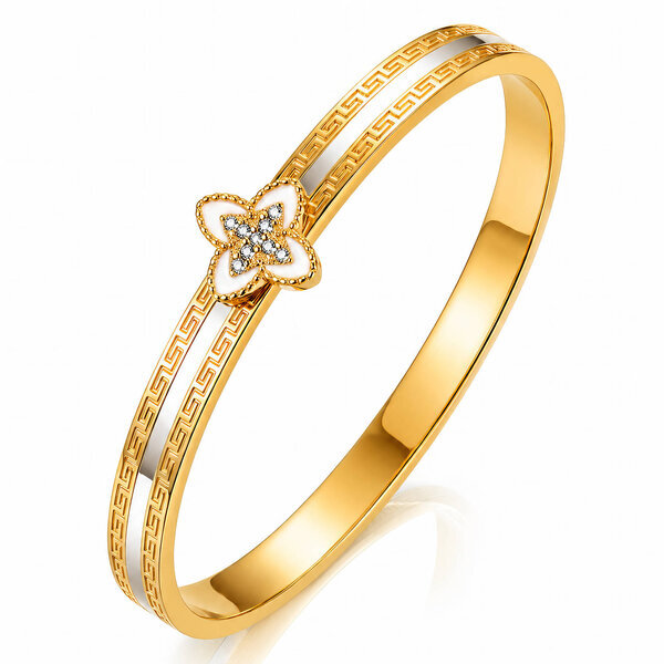 18K gold plated Stainless steel  "Flower" bracelet, Intensity