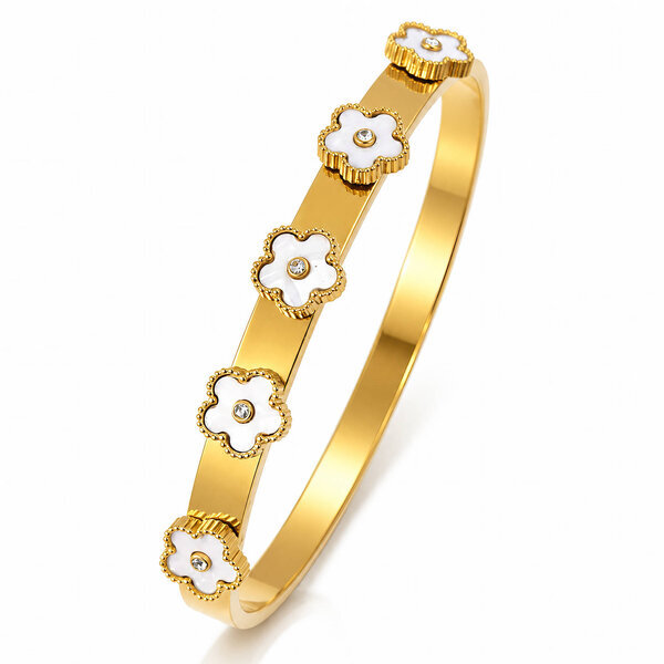 "Flower Meadow" PVD Gold-Plated Stainless Steel Bracelet - Intensity