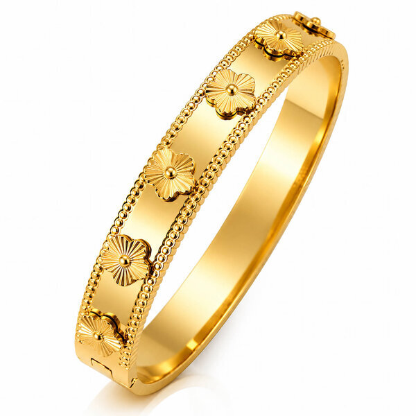 "Flower Meadow" PVD Gold-Plated Stainless Steel Bracelet - Intensity