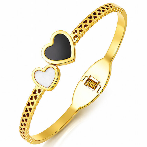 "Hearts" PVD Gold-Plated Stainless Steel Bracelet - Intensity