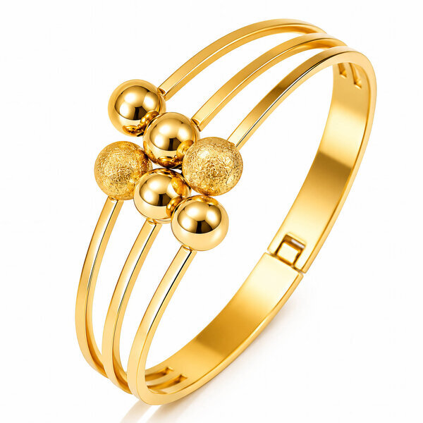 Bracelet, 18K Gold Plated Steel