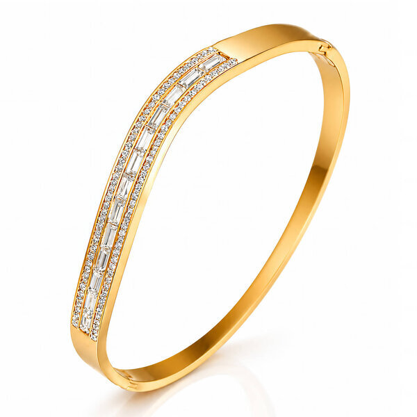 Bracelet, 18K Gold Plated Steel