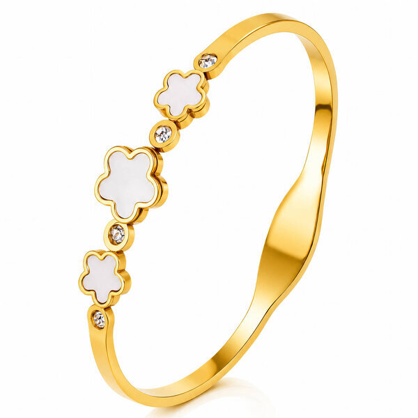 "Flower Meadow" PVD Gold-Plated Stainless Steel Bracelet - Intensity