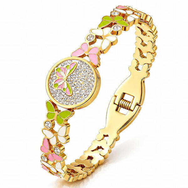 "Butterflies" PVD Gold-Plated Stainless Steel Bracelet - Intensity