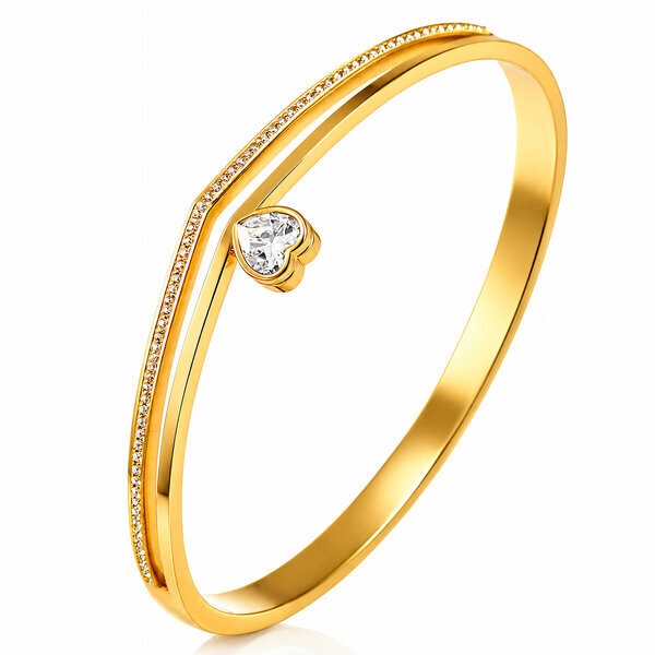 "Heart" PVD Gold-Plated Stainless Steel Bracelet - Intensity