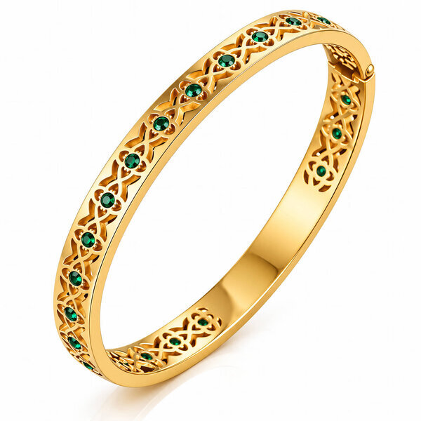 "Flower Meadow" Bracelet, 18K Gold Plated Steel