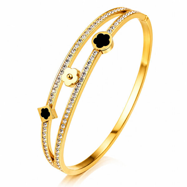 "Flower Meadow" PVD Gold-Plated Stainless Steel Bracelet - Intensity