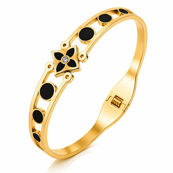 18K gold plated Stainless steel  "Flower" bracelet, Intensity