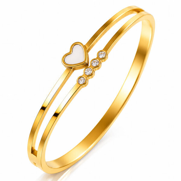 "Heart" PVD Gold-Plated Stainless Steel Bracelet - Intensity