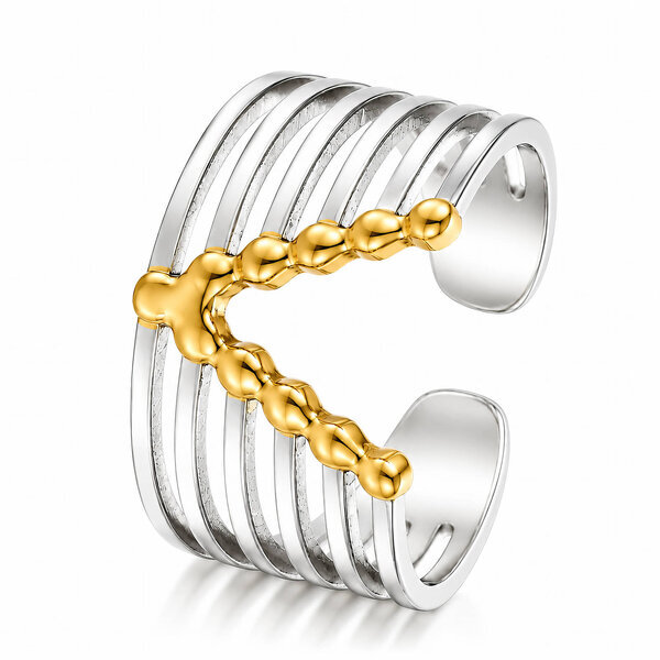 Ring, 18K Gold Plated Steel