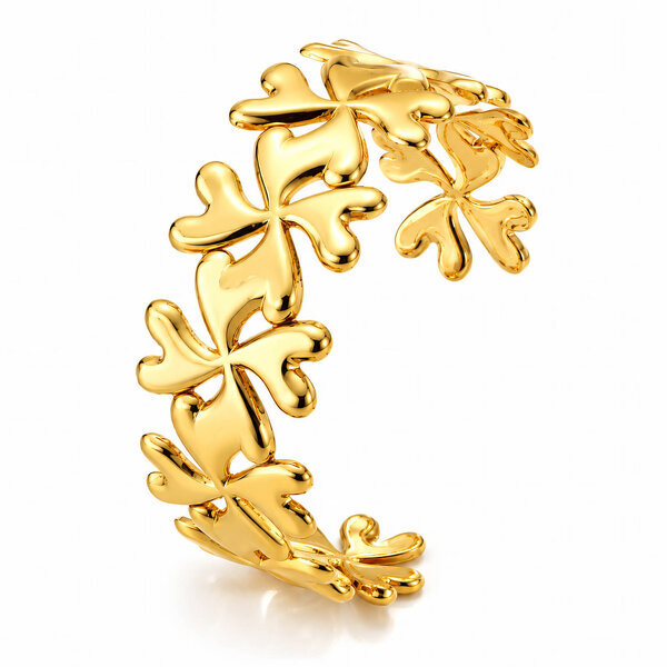 "Flower Meadow" PVD Gold-Plated Steel Bracelet - Intensity