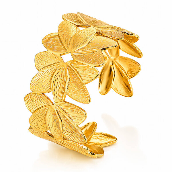 "Leaves" PVD Gold-Plated Steel Bracelet - Intensity