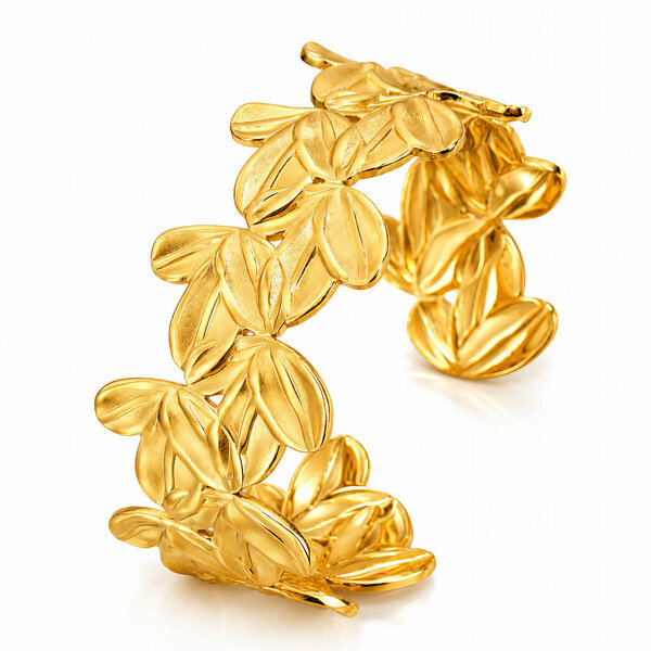 "Leaves" PVD Gold-Plated Steel Bracelet - Intensity