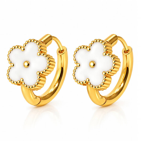 "Flowers" PVD Gold-Plated Steel Earrings - Intensity