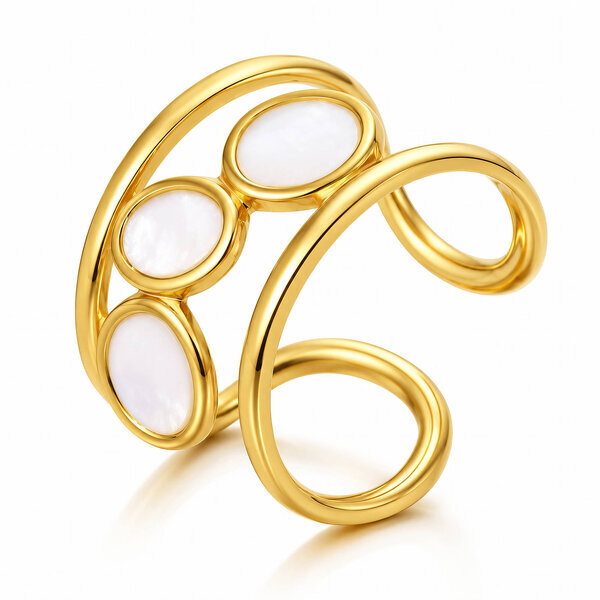 Ring, 18K Gold Plated Steel