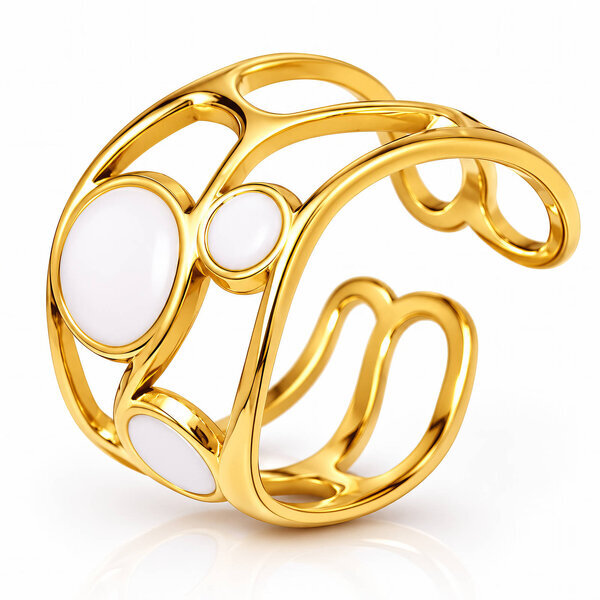 Ring, 18K Gold Plated Steel