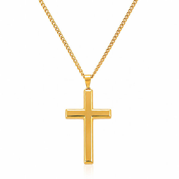"Cross" PVD Gold-Plated Stainless Steel Necklace - Intensity