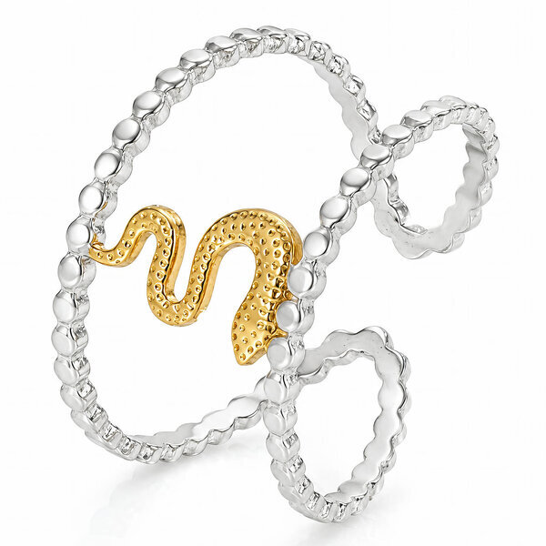 "Snake" Ring, 18K Gold Plated Steel