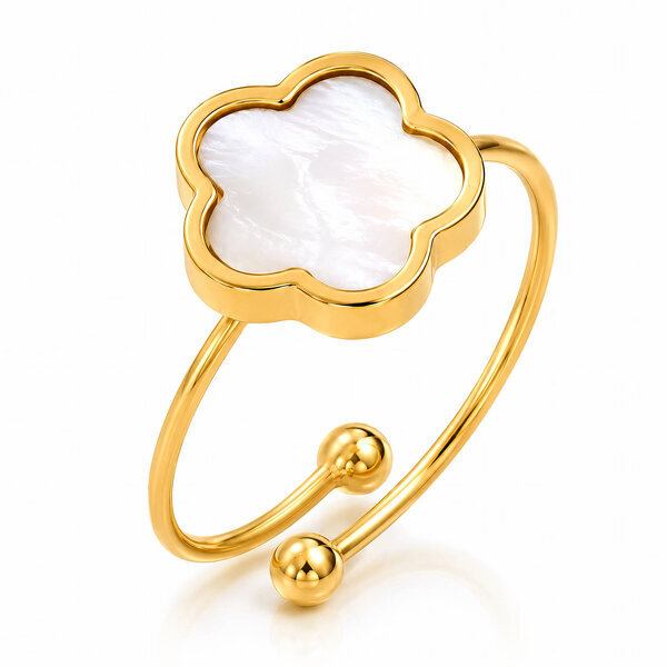 "Flower" PVD Gold-Plated Stainless Steel Ring - Intensity