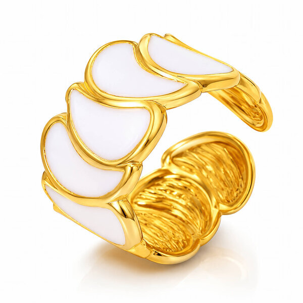 Ring, 18K Gold Plated Steel