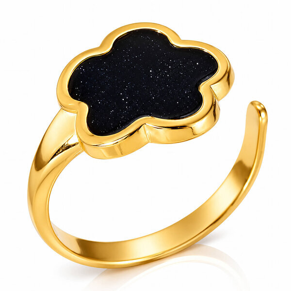 "Star" Ring, 18K Gold Plated Steel