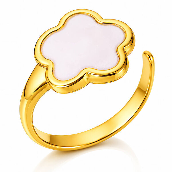 "Flower" Ring, 18K Gold Plated Steel