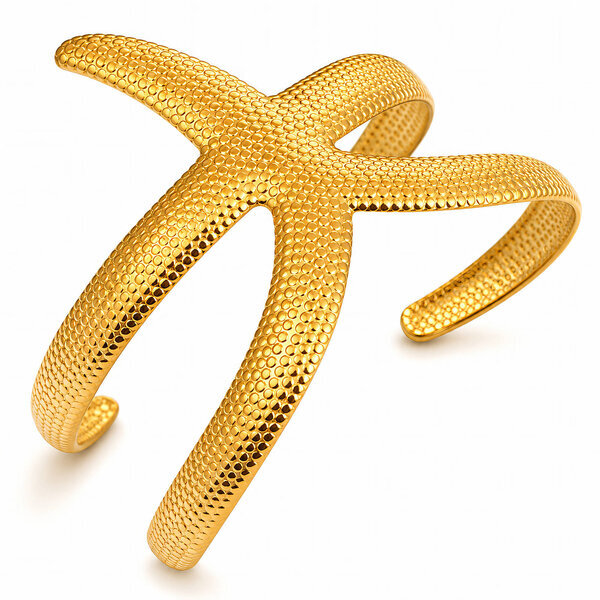 "Starfish" Bracelet, 18K Gold Plated Steel