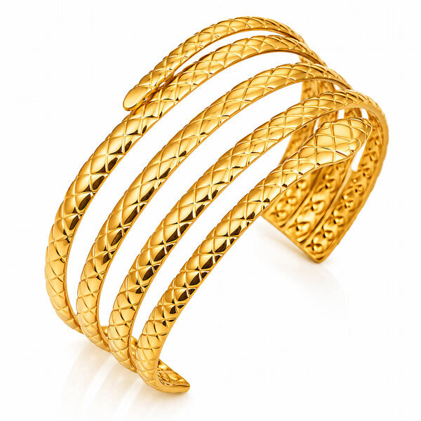 "Snake" PVD Gold-Plated Stainless Steel Bracelet - Intensity