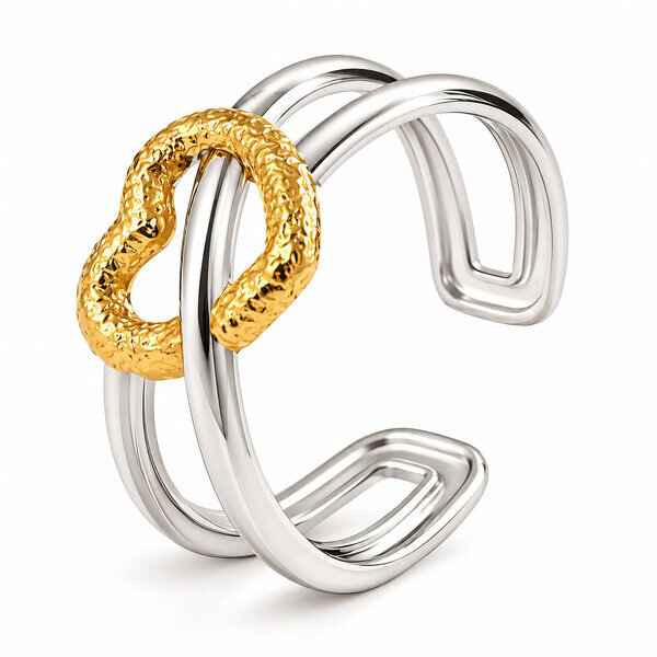 "Heart" Ring, 18K Gold Plated Steel