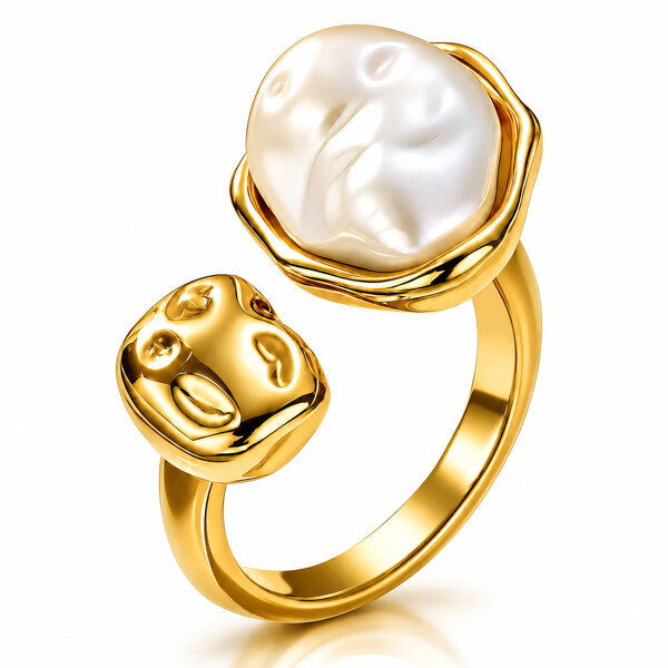 Ring, 18K Gold Plated Steel