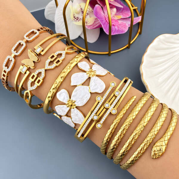 PVD Gold-Plated Stainless Steel Bracelet - Intensity