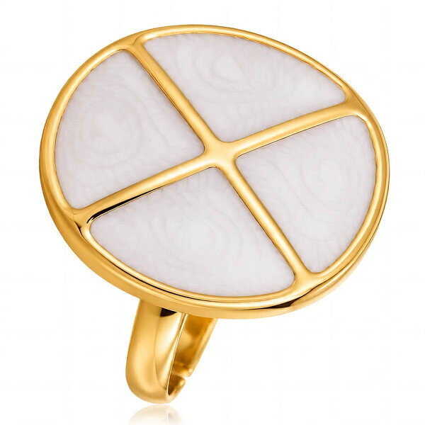 Ring, 18K Gold Plated Steel