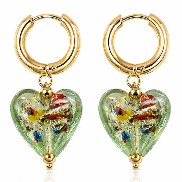 "Hearts" Earrings, 18K Gold Plated Steel