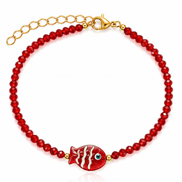 "Fish" Bracelet, 18K Gold Plated Steel