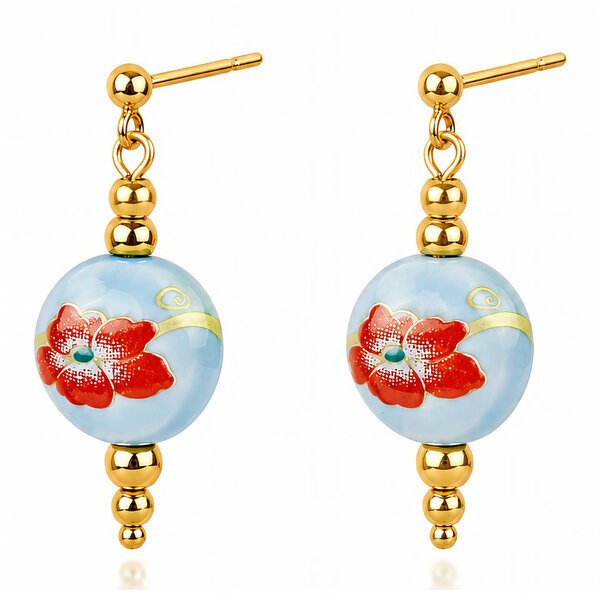 Earrings, 18K Gold Plated Steel