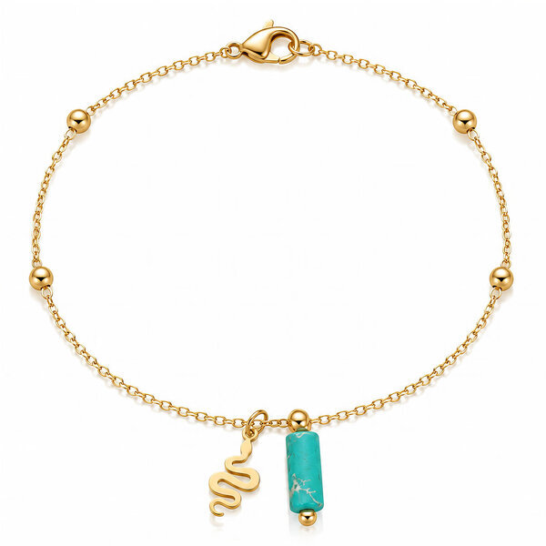 "Snake" Bracelet, 18K Gold Plated Steel