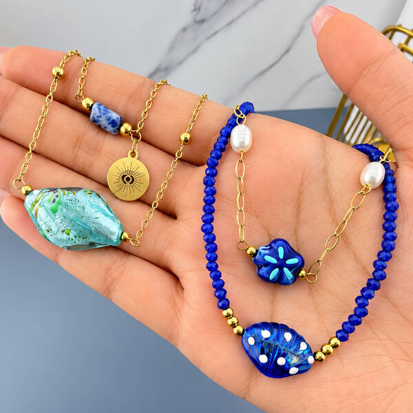 "Seashell" PVD Gold-Plated Steel Necklace - Bubble Pop