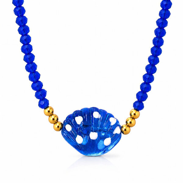 "Seashell" Necklace, 18K Gold Plated Steel