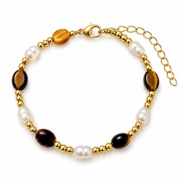 Bracelet, 18K Gold Plated Steel